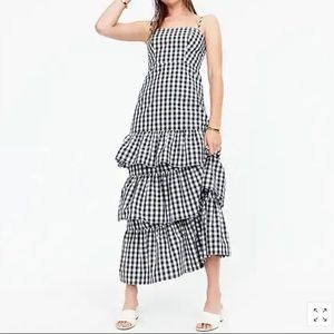 J. Crew maxi tiered gingham dress